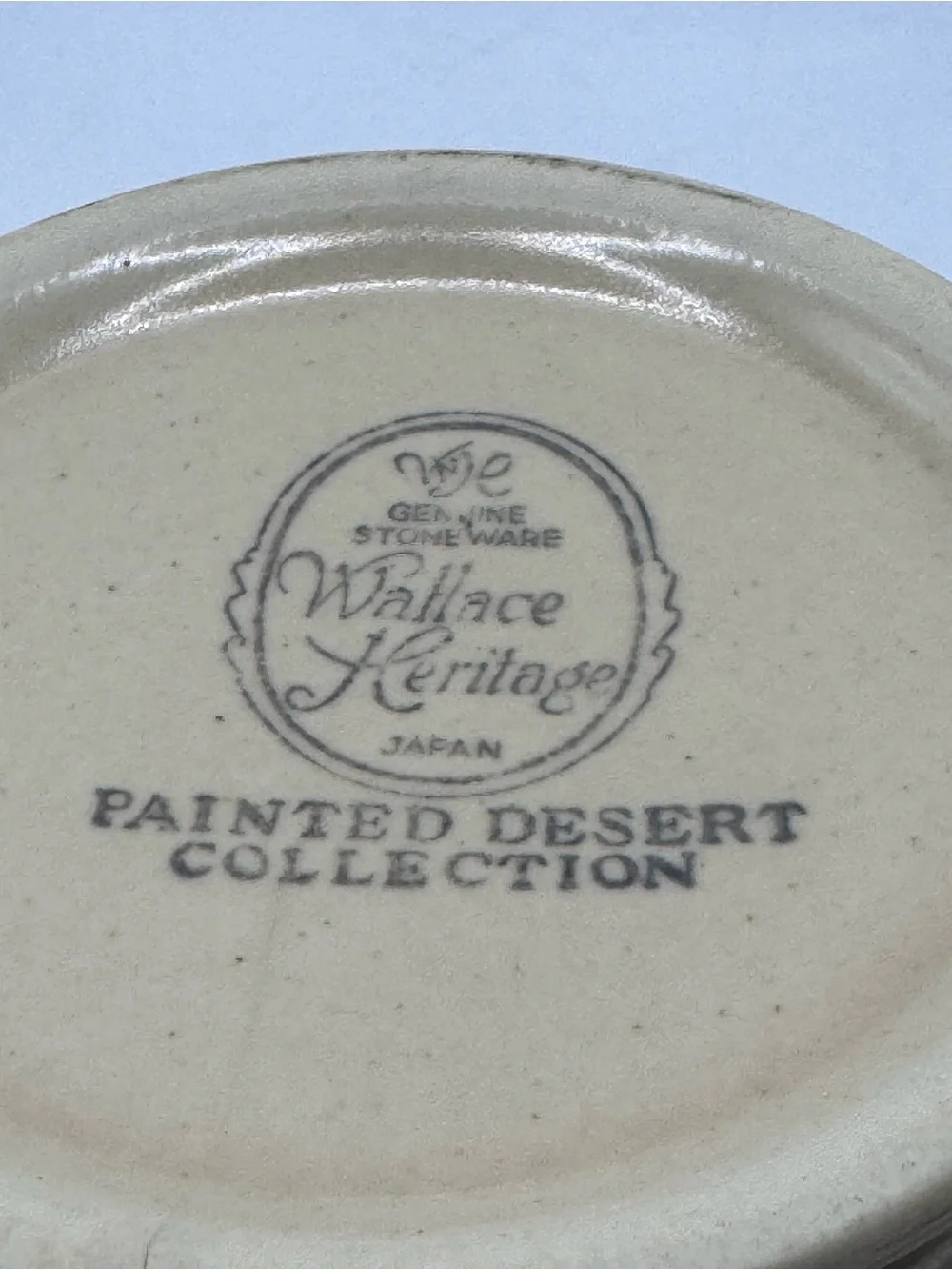 Wallace Heritage Painted Desert Collection Vintage Stoneware Sugar Bowl/Lid, EUC